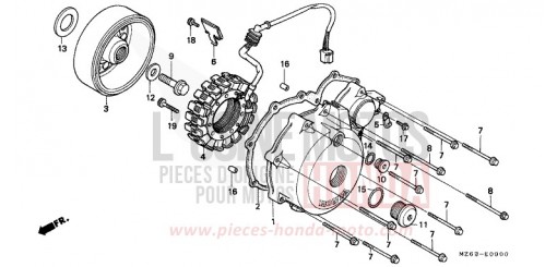 PANNEAU CARTER-MOTEUR G./ GENERATRICE NTV650S de 1995